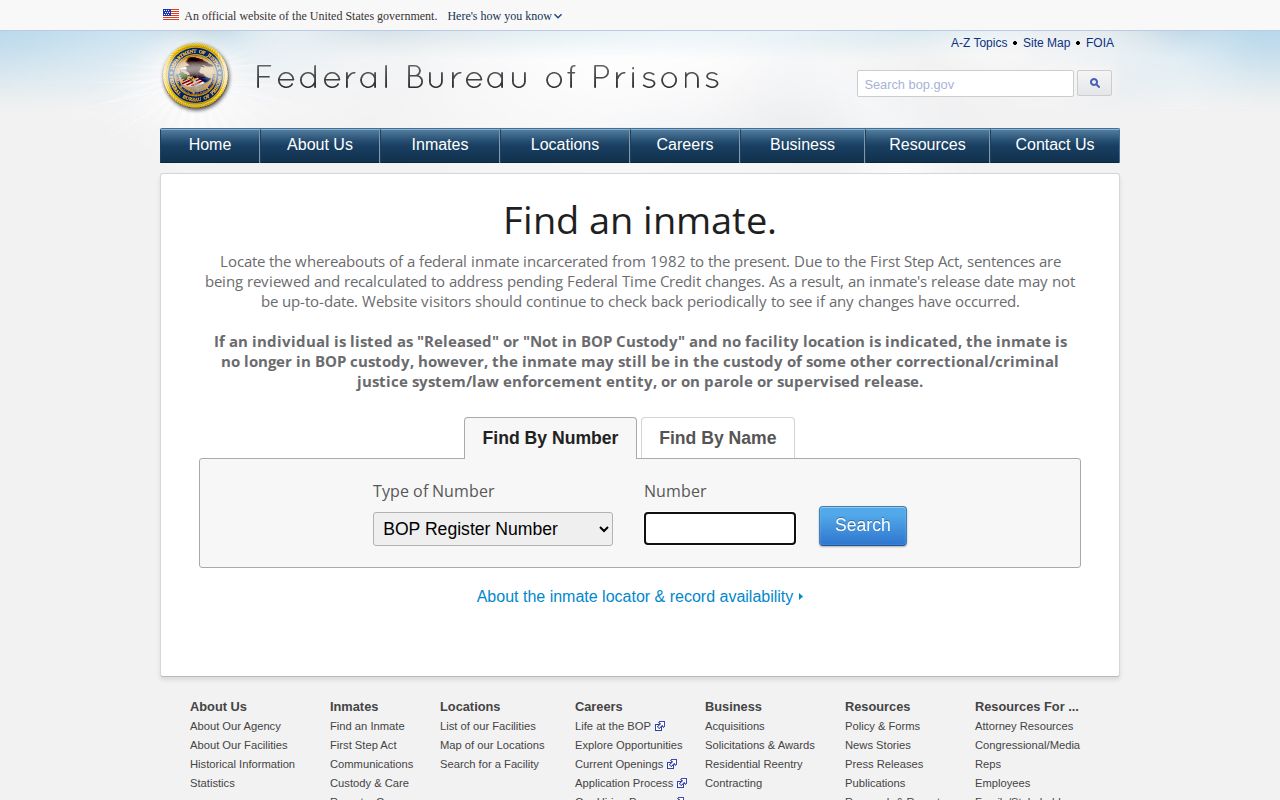Federal BOP release lookup for a Simpson County case
