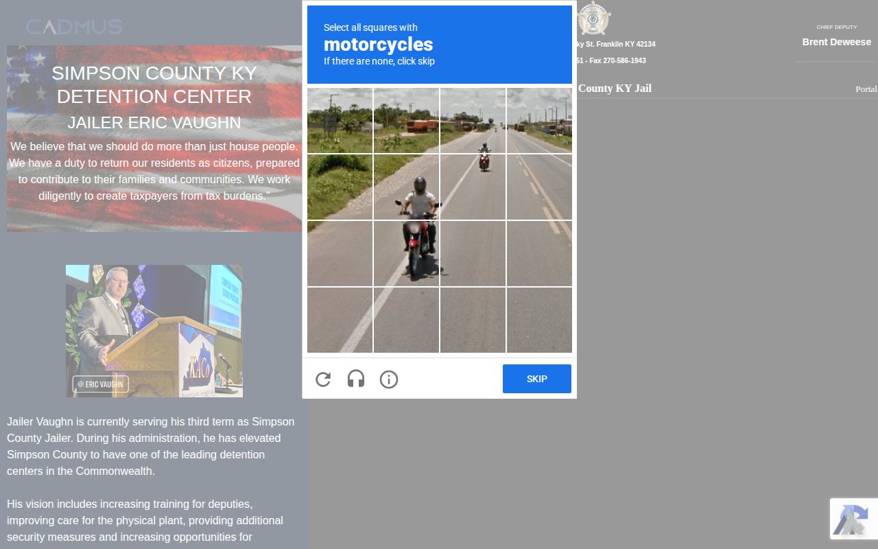 Simpson County current inmate portal search layout