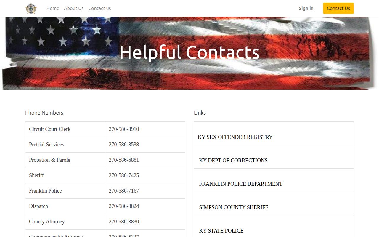 Simpson County parole and probation verification contacts